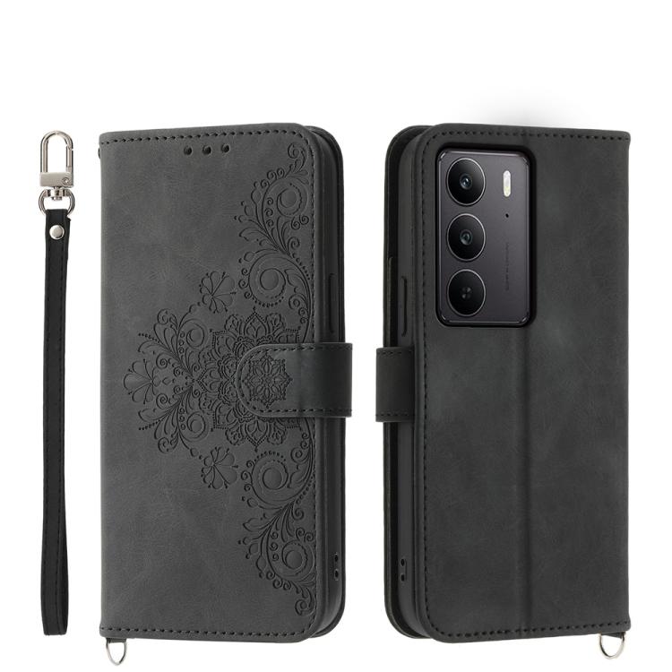 Skin Feel Flowers Embossed Wallet Leather Phone Case, For Realme 16T 5G, For Realme C100 4G, For Realme 16 5G, For Realme C85 5G / Realme 15x 5G, For Realme C85 Pro 4G, For Realme 15 5G / Realme 15 Pro 5G, For Realme 14 / Realme P3 5G, For Realme 14 Pr...