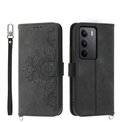 Skin Feel Flowers Embossed Wallet Leather Phone Case, For Realme 16T 5G, For Realme C100 4G, For Realme 16 5G, For Realme C85 5G / Realme 15x 5G, For Realme C85 Pro 4G, For Realme 15 5G / Realme 15 Pro 5G, For Realme 14 / Realme P3 5G, For Realme 14 Pr...