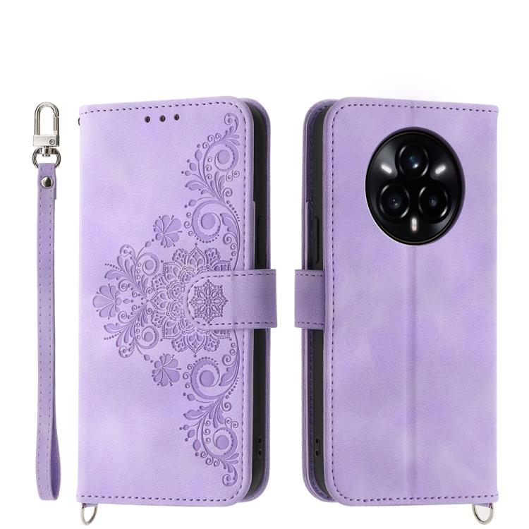 Skin Feel Flowers Embossed Wallet Leather Phone Case, For Realme 16T 5G, For Realme C100 4G, For Realme 16 5G, For Realme C85 5G / Realme 15x 5G, For Realme C85 Pro 4G, For Realme 15 5G / Realme 15 Pro 5G, For Realme 14 / Realme P3 5G, For Realme 14 Pr...
