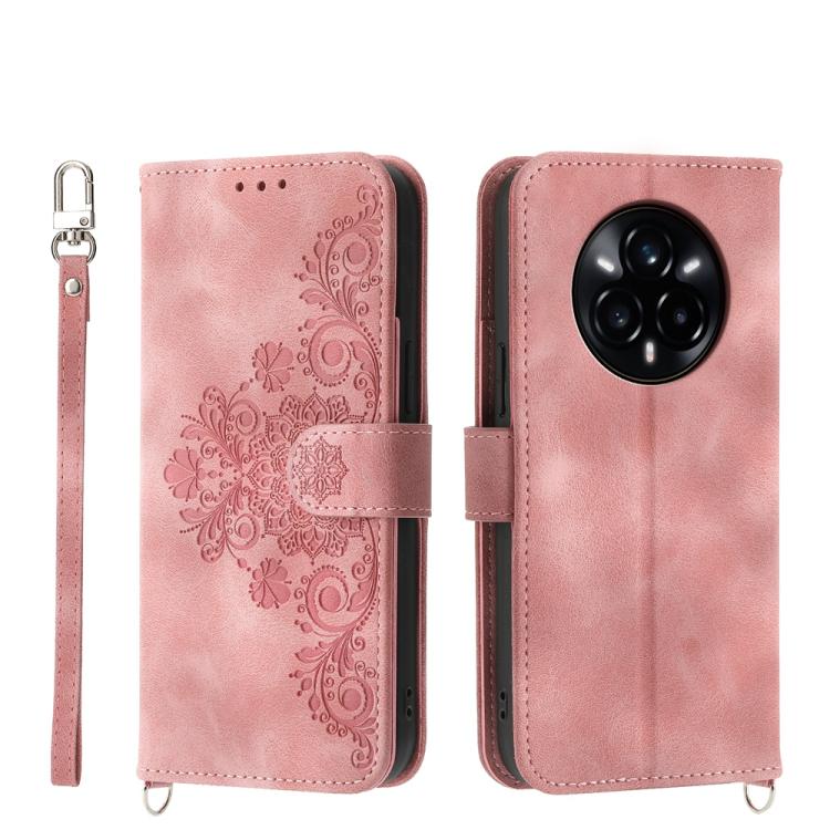 Skin Feel Flowers Embossed Wallet Leather Phone Case, For Realme 16T 5G, For Realme C100 4G, For Realme 16 5G, For Realme C85 5G / Realme 15x 5G, For Realme C85 Pro 4G, For Realme 15 5G / Realme 15 Pro 5G, For Realme 14 / Realme P3 5G, For Realme 14 Pr...