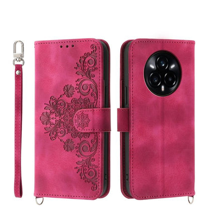 Skin Feel Flowers Embossed Wallet Leather Phone Case, For Realme 16T 5G, For Realme C100 4G, For Realme 16 5G, For Realme C85 5G / Realme 15x 5G, For Realme C85 Pro 4G, For Realme 15 5G / Realme 15 Pro 5G, For Realme 14 / Realme P3 5G, For Realme 14 Pr...