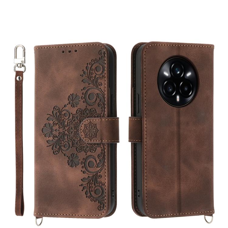 Skin Feel Flowers Embossed Wallet Leather Phone Case, For Realme 16T 5G, For Realme C100 4G, For Realme 16 5G, For Realme C85 5G / Realme 15x 5G, For Realme C85 Pro 4G, For Realme 15 5G / Realme 15 Pro 5G, For Realme 14 / Realme P3 5G, For Realme 14 Pr...