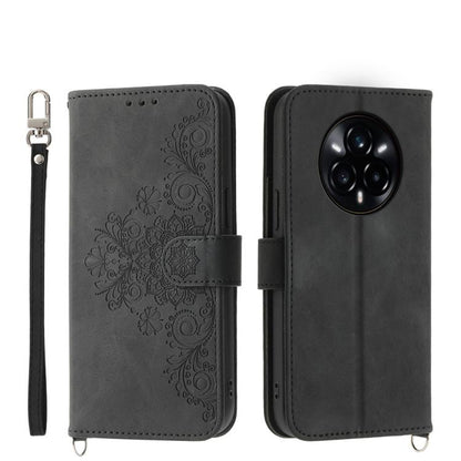 Skin Feel Flowers Embossed Wallet Leather Phone Case, For Realme 16T 5G, For Realme C100 4G, For Realme 16 5G, For Realme C85 5G / Realme 15x 5G, For Realme C85 Pro 4G, For Realme 15 5G / Realme 15 Pro 5G, For Realme 14 / Realme P3 5G, For Realme 14 Pr...