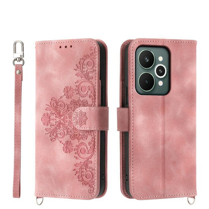 Skin Feel Flowers Embossed Wallet Leather Phone Case, For Realme 16T 5G, For Realme C100 4G, For Realme 16 5G, For Realme C85 5G / Realme 15x 5G, For Realme C85 Pro 4G, For Realme 15 5G / Realme 15 Pro 5G, For Realme 14 / Realme P3 5G, For Realme 14 Pr...