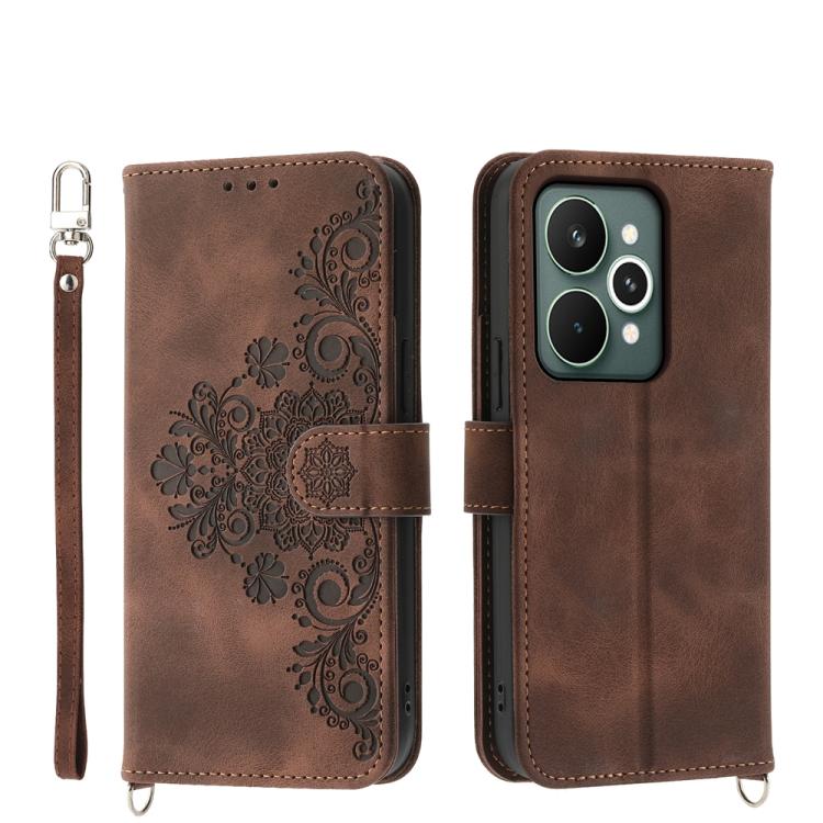 Skin Feel Flowers Embossed Wallet Leather Phone Case, For Realme 16T 5G, For Realme C100 4G, For Realme 16 5G, For Realme C85 5G / Realme 15x 5G, For Realme C85 Pro 4G, For Realme 15 5G / Realme 15 Pro 5G, For Realme 14 / Realme P3 5G, For Realme 14 Pr...