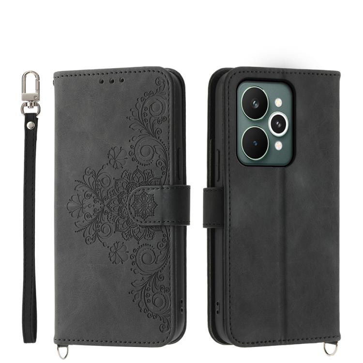 Skin Feel Flowers Embossed Wallet Leather Phone Case, For Realme 16T 5G, For Realme C100 4G, For Realme 16 5G, For Realme C85 5G / Realme 15x 5G, For Realme C85 Pro 4G, For Realme 15 5G / Realme 15 Pro 5G, For Realme 14 / Realme P3 5G, For Realme 14 Pr...