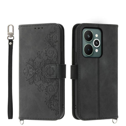 Skin Feel Flowers Embossed Wallet Leather Phone Case, For Realme 16T 5G, For Realme C100 4G, For Realme 16 5G, For Realme C85 5G / Realme 15x 5G, For Realme C85 Pro 4G, For Realme 15 5G / Realme 15 Pro 5G, For Realme 14 / Realme P3 5G, For Realme 14 Pr...