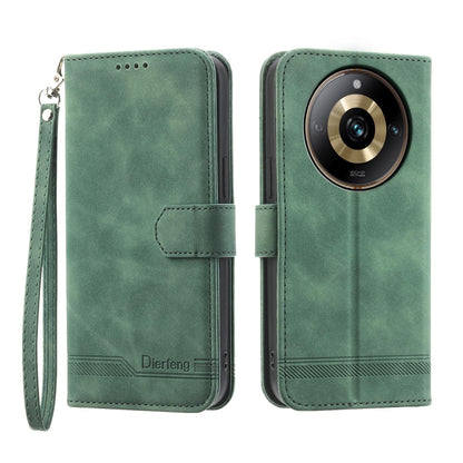 Dierfeng Dream Line TPU Hybrid PU Leather Phone Case, For Realme 11 5G, For Realme 11 Pro 5G / 11 Pro+ 5G