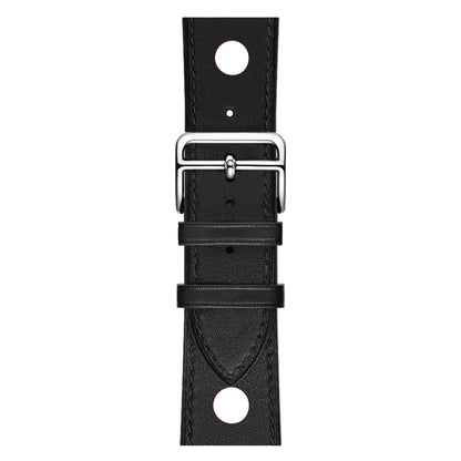 Leather Three Holes Replacement Strap Watchband, For Apple Watch Series 8&7 41mm / SE 2&6&SE&5&4 40mm / 3&2&1 38mm, For Apple Watch Series 7 45mm / 6 & SE & 5 & 4 44mm / 3 & 2 & 1 42mm, For Apple Watch Series 7 41mm / 6 & SE & 5 & 4 40mm / 3 & 2 & 1 38...