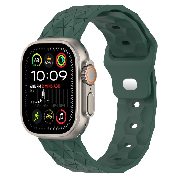 Football Texture Silicone Watch Band, For Apple Watch Series 10 46mm, For Apple Watch Series 10 42mm, For Apple Watch SE 2023 44mm, For Apple Watch SE 2023 40mm, For Apple Watch Ultra 2 49mm, For Apple Watch 9 45mm, For Apple Watch 9 41mm��������������...