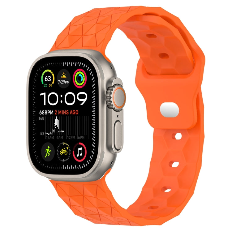 Football Texture Silicone Watch Band, For Apple Watch Series 10 46mm, For Apple Watch Series 10 42mm, For Apple Watch SE 2023 44mm, For Apple Watch SE 2023 40mm, For Apple Watch Ultra 2 49mm, For Apple Watch 9 45mm, For Apple Watch 9 41mm��������������...