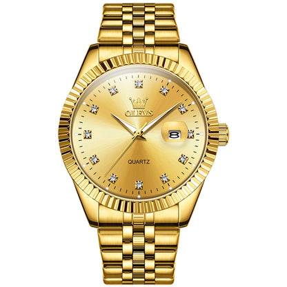 OLEVS 5526 Men Diamond Set Luminous Waterproof Quartz Watch