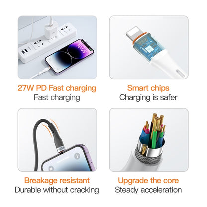 TOTU CB-2 Series USB to 8 Pin Aluminum Alloy Skin Feel Data Cable, 1m