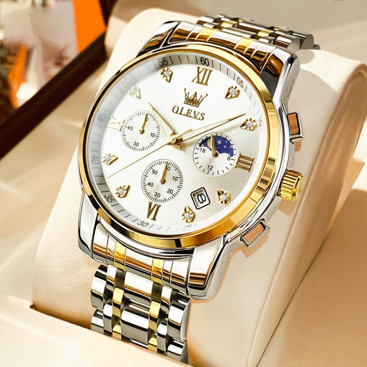 OLEVS 2858 Men Multifunctional Business Waterproof Quartz Watch