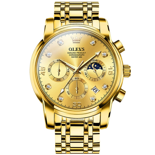 OLEVS 2889 Men Multifunctional Luminous Waterproof Quartz Watch