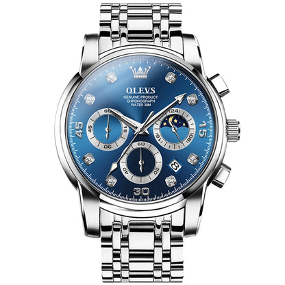 OLEVS 2889 Men Multifunctional Luminous Waterproof Quartz Watch