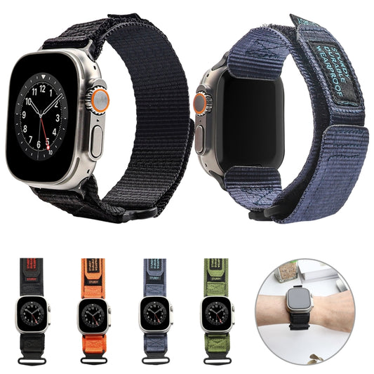 Nylon Two Section Watch Band, For Apple Watch SE 2023 44mm, For Apple Watch Ultra 49mm, For Apple Watch SE 2023 40mm, For Apple Watch 8 41mm, For Apple Watch Ultra 2 49mm, For Apple Watch 8 45mm, For Apple Watch 9 45mm, For Apple Watch SE 2022 40mm����...