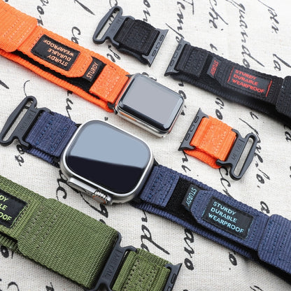 Nylon Two Section Watch Band, For Apple Watch SE 2023 44mm, For Apple Watch Ultra 49mm, For Apple Watch SE 2023 40mm, For Apple Watch 8 41mm, For Apple Watch Ultra 2 49mm, For Apple Watch 8 45mm, For Apple Watch SE 2022 40mm, For Apple Watch 9 45mm    ...