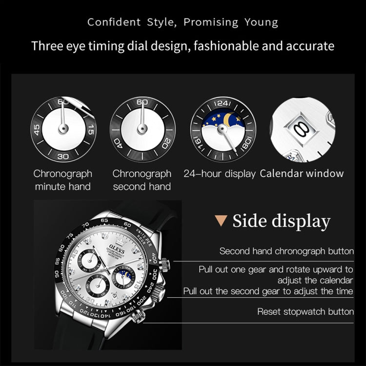 Montre à quartz étanche chronographe de sport multifonction OLEVS 2875 pour homme