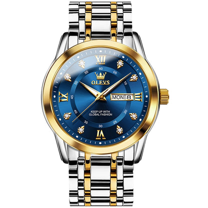 OLEVS 5513 Montre à Quartz Lumineuse Étanche pour Homme d'Affaires