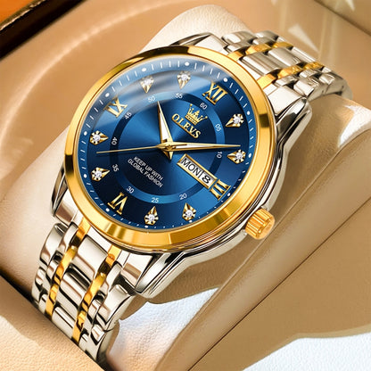 OLEVS 5513 Montre à Quartz Lumineuse Étanche pour Homme d'Affaires