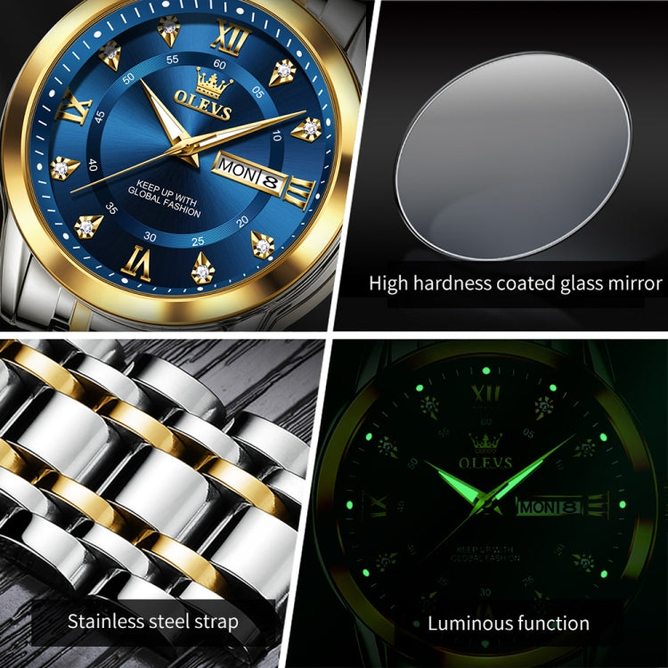 OLEVS 5513 Montre à Quartz Lumineuse Étanche pour Homme d'Affaires
