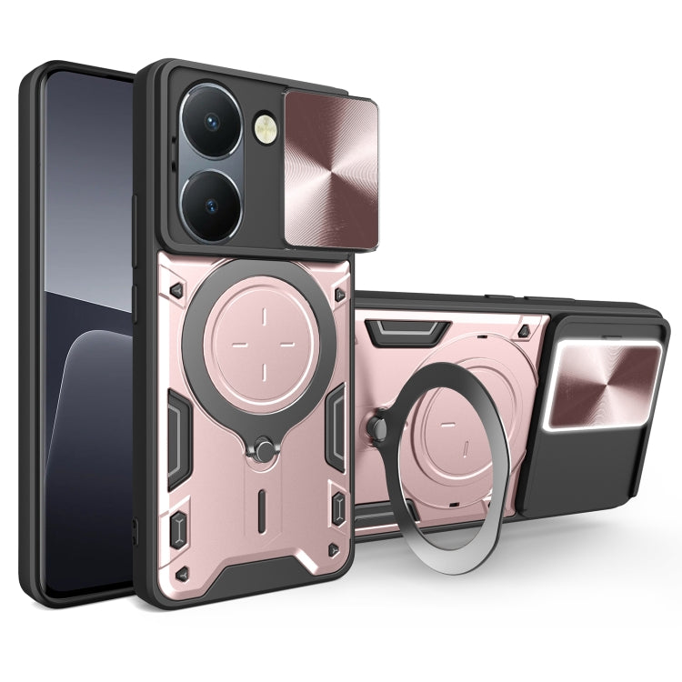 CD Texture Sliding Camshield Magnetic Holder Phone Case, For vivo V30e 5G Global, For vivo Y300 Pro, For vivo iQOO Z9s 5G, For vivo Y28 4G, For vivo Y03 / Y18 / Y18e 4G, For vivo V29e / Y200 5G, For vivo Y36 4G / 5G, For vivo S16 / S16 Pro / V27 5G    ...