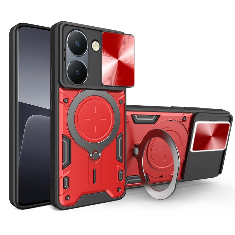 CD Texture Sliding Camshield Magnetic Holder Phone Case, For vivo V30e 5G Global, For vivo Y300 Pro, For vivo iQOO Z9s 5G, For vivo Y28 4G, For vivo Y03 / Y18 / Y18e 4G, For vivo V29e / Y200 5G, For vivo Y36 4G / 5G, For vivo S16 / S16 Pro / V27 5G    ...