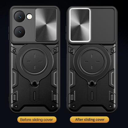 CD Texture Sliding Camshield Magnetic Holder Phone Case