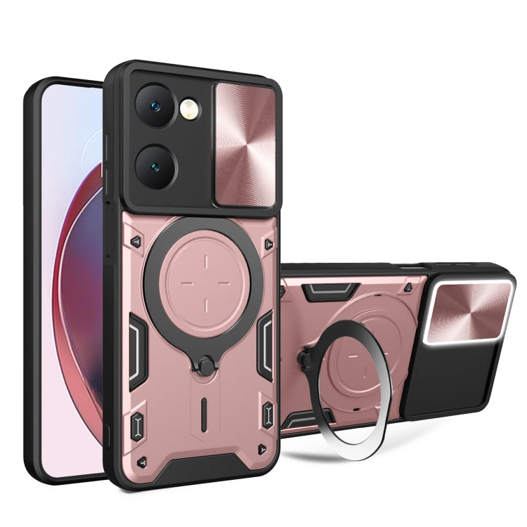 CD Texture Sliding Camshield Magnetic Holder Phone Case, For vivo V30e 5G Global, For vivo Y300 Pro, For vivo iQOO Z9s 5G, For vivo Y28 4G, For vivo Y03 / Y18 / Y18e 4G, For vivo V29e / Y200 5G, For vivo Y36 4G / 5G, For vivo S16 / S16 Pro / V27 5G    ...