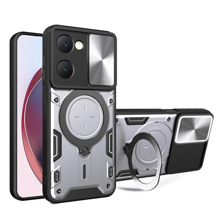 CD Texture Sliding Camshield Magnetic Holder Phone Case, For vivo V30e 5G Global, For vivo Y300 Pro, For vivo iQOO Z9s 5G, For vivo Y28 4G, For vivo Y03 / Y18 / Y18e 4G, For vivo V29e / Y200 5G, For vivo Y36 4G / 5G, For vivo S16 / S16 Pro / V27 5G    ...