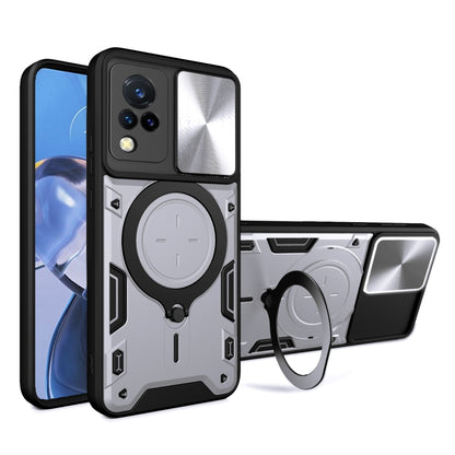 CD Texture Sliding Camshield Magnetic Holder Phone Case
