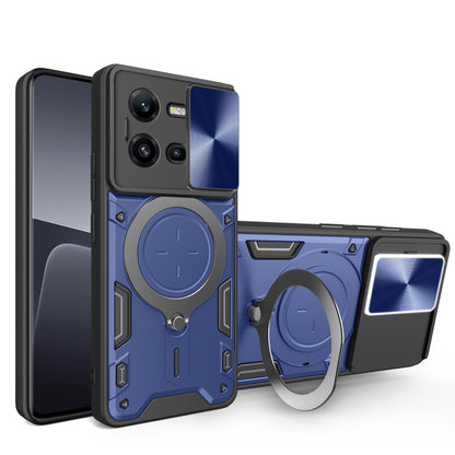CD Texture Sliding Camshield Magnetic Holder Phone Case