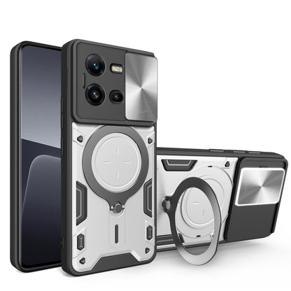 CD Texture Sliding Camshield Magnetic Holder Phone Case
