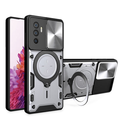 CD Texture Sliding Camshield Magnetic Holder Phone Case