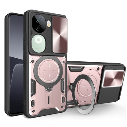 CD Texture Sliding Camshield Magnetic Holder Phone Case