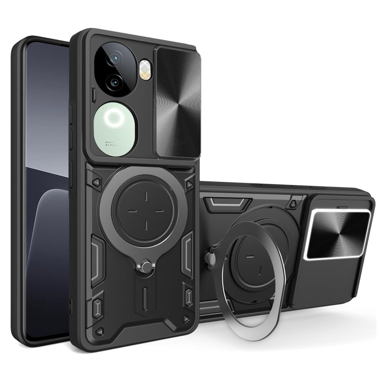 CD Texture Sliding Camshield Magnetic Holder Phone Case