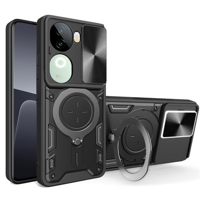 CD Texture Sliding Camshield Magnetic Holder Phone Case