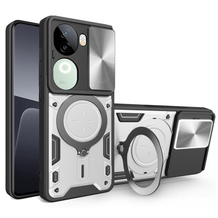 CD Texture Sliding Camshield Magnetic Holder Phone Case