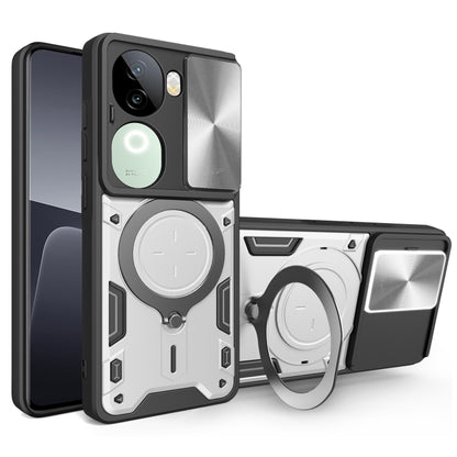 CD Texture Sliding Camshield Magnetic Holder Phone Case