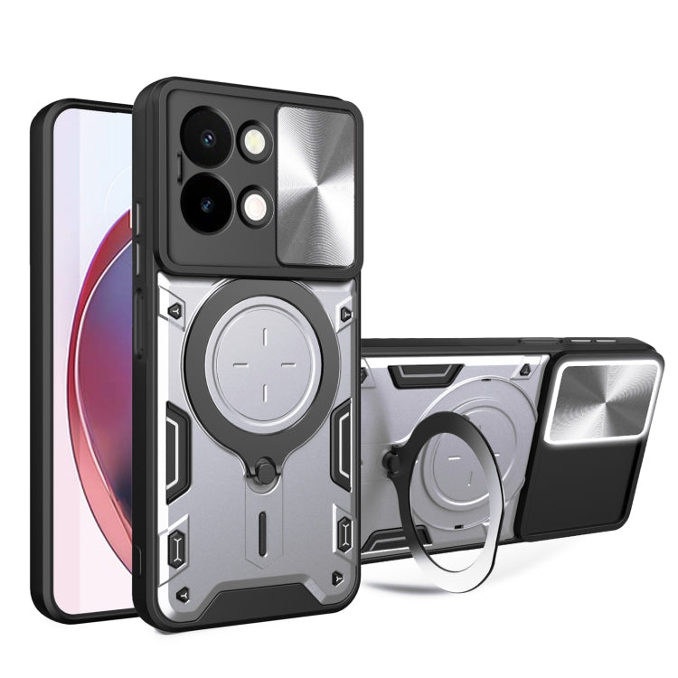 CD Texture Sliding Camshield Magnetic Holder Phone Case, For vivo V30e 5G Global, For vivo Y300 Pro, For vivo iQOO Z9s 5G, For vivo Y28 4G, For vivo Y03 / Y18 / Y18e 4G, For vivo V29e / Y200 5G, For vivo Y36 4G / 5G, For vivo S16 / S16 Pro / V27 5G    ...