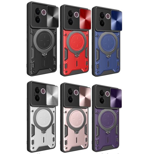 CD Texture Sliding Camshield Magnetic Holder Phone Case, For vivo V30e 5G Global, For vivo Y300 Pro, For vivo iQOO Z9s 5G, For vivo Y28 4G, For vivo Y03 / Y18 / Y18e 4G, For vivo V29e / Y200 5G, For vivo Y36 4G / 5G, For vivo S16 / S16 Pro / V27 5G    ...
