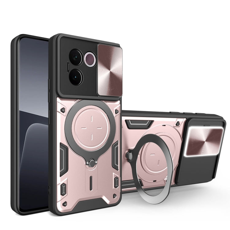 CD Texture Sliding Camshield Magnetic Holder Phone Case, For vivo V30e 5G Global, For vivo Y300 Pro, For vivo iQOO Z9s 5G, For vivo Y28 4G, For vivo Y03 / Y18 / Y18e 4G, For vivo V29e / Y200 5G, For vivo Y36 4G / 5G, For vivo S16 / S16 Pro / V27 5G    ...