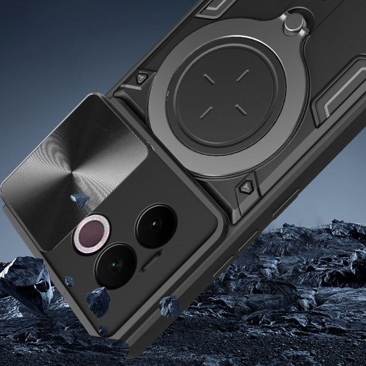 CD Texture Sliding Camshield Magnetic Holder Phone Case, For vivo V30e 5G Global, For vivo Y300 Pro, For vivo iQOO Z9s 5G, For vivo Y28 4G, For vivo Y03 / Y18 / Y18e 4G, For vivo V29e / Y200 5G, For vivo Y36 4G / 5G, For vivo S16 / S16 Pro / V27 5G    ...