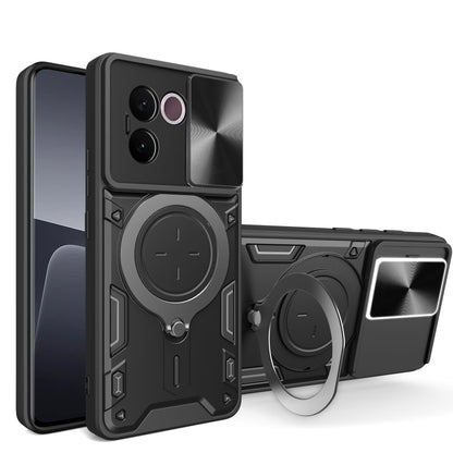 CD Texture Sliding Camshield Magnetic Holder Phone Case, For vivo V30e 5G Global, For vivo Y300 Pro, For vivo iQOO Z9s 5G, For vivo Y28 4G, For vivo Y03 / Y18 / Y18e 4G, For vivo V29e / Y200 5G, For vivo Y36 4G / 5G, For vivo S16 / S16 Pro / V27 5G    ...