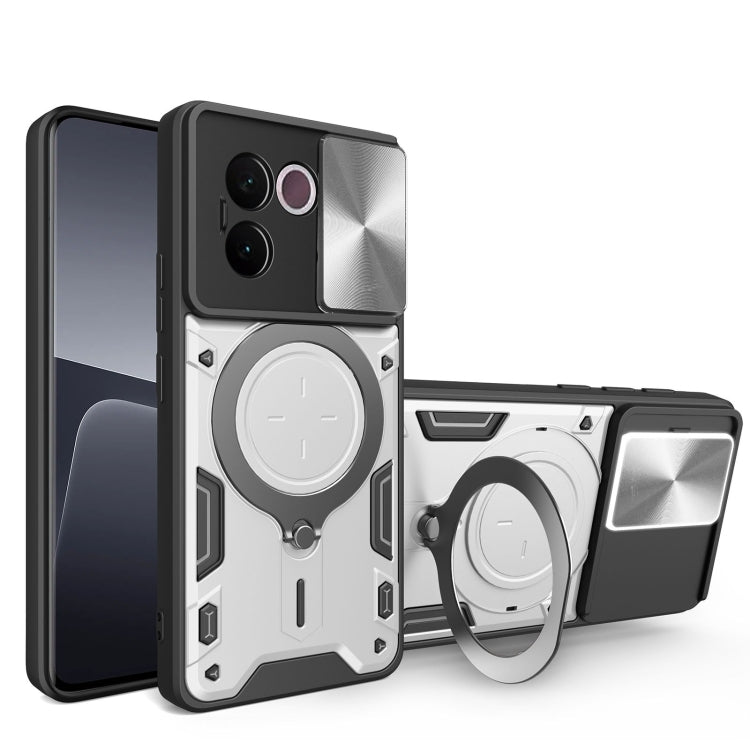 CD Texture Sliding Camshield Magnetic Holder Phone Case, For vivo V30e 5G Global, For vivo Y300 Pro, For vivo iQOO Z9s 5G, For vivo Y28 4G, For vivo Y03 / Y18 / Y18e 4G, For vivo V29e / Y200 5G, For vivo Y36 4G / 5G, For vivo S16 / S16 Pro / V27 5G    ...