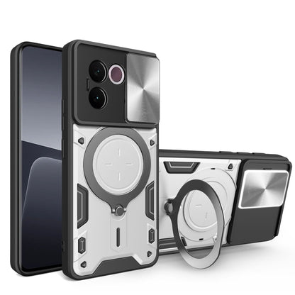 CD Texture Sliding Camshield Magnetic Holder Phone Case, For vivo V30e 5G Global, For vivo Y300 Pro, For vivo iQOO Z9s 5G, For vivo Y28 4G, For vivo Y03 / Y18 / Y18e 4G, For vivo V29e / Y200 5G, For vivo Y36 4G / 5G, For vivo S16 / S16 Pro / V27 5G    ...