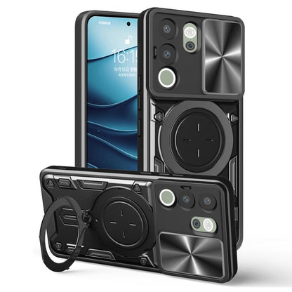 CD Texture Sliding Camshield Magnetic Holder Phone Case, For vivo V30e 5G Global, For vivo Y300 Pro, For vivo iQOO Z9s 5G, For vivo Y28 4G, For vivo Y03 / Y18 / Y18e 4G, For vivo V29e / Y200 5G, For vivo Y36 4G / 5G, For vivo S16 / S16 Pro / V27 5G    ...