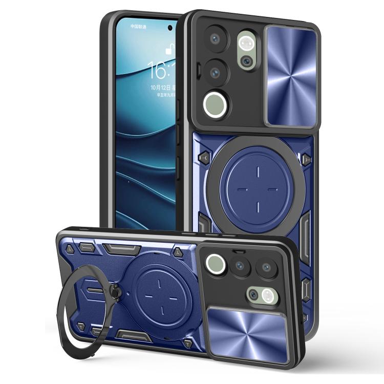 CD Texture Sliding Camshield Magnetic Holder Phone Case, For vivo V30e 5G Global, For vivo Y300 Pro, For vivo iQOO Z9s 5G, For vivo Y28 4G, For vivo Y03 / Y18 / Y18e 4G, For vivo V29e / Y200 5G, For vivo Y36 4G / 5G, For vivo S16 / S16 Pro / V27 5G    ...