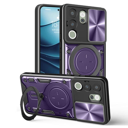 CD Texture Sliding Camshield Magnetic Holder Phone Case